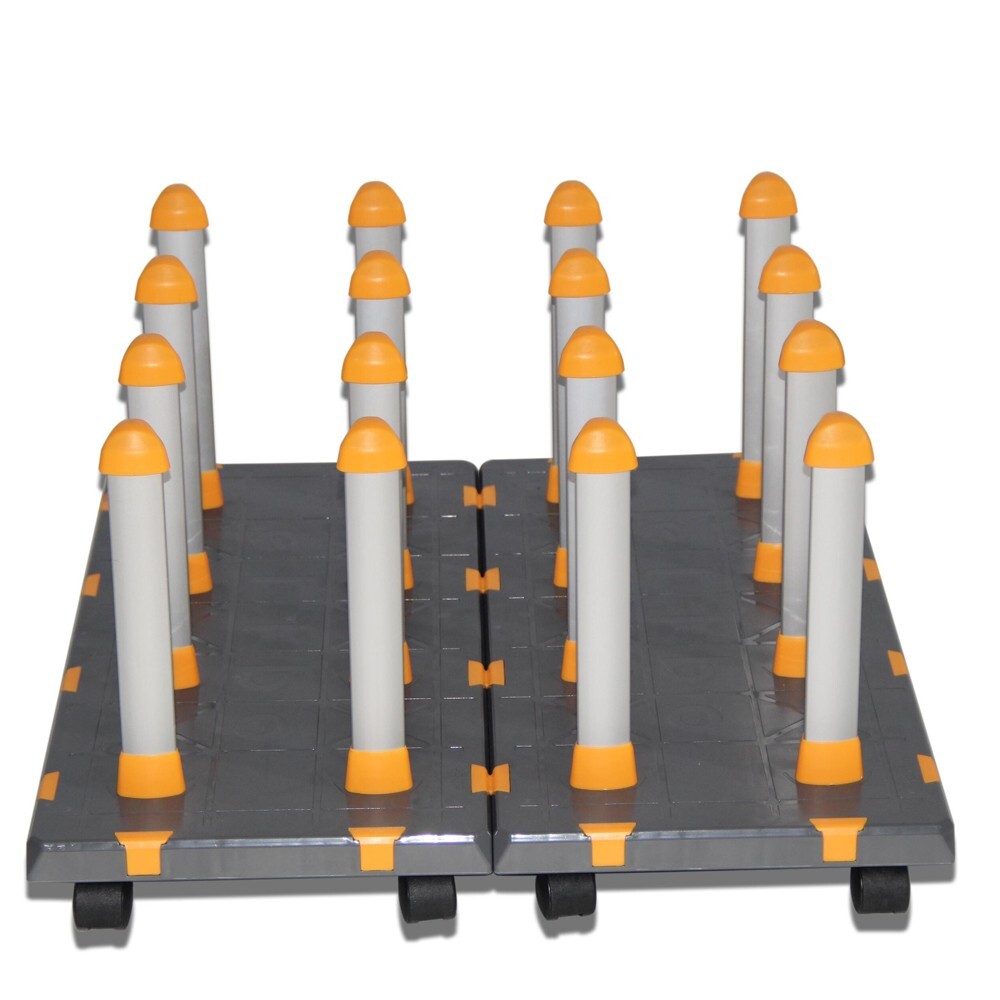 US Detachable Free Assembly Mobile Material Floor Rack for Vinyl with 2 Modules