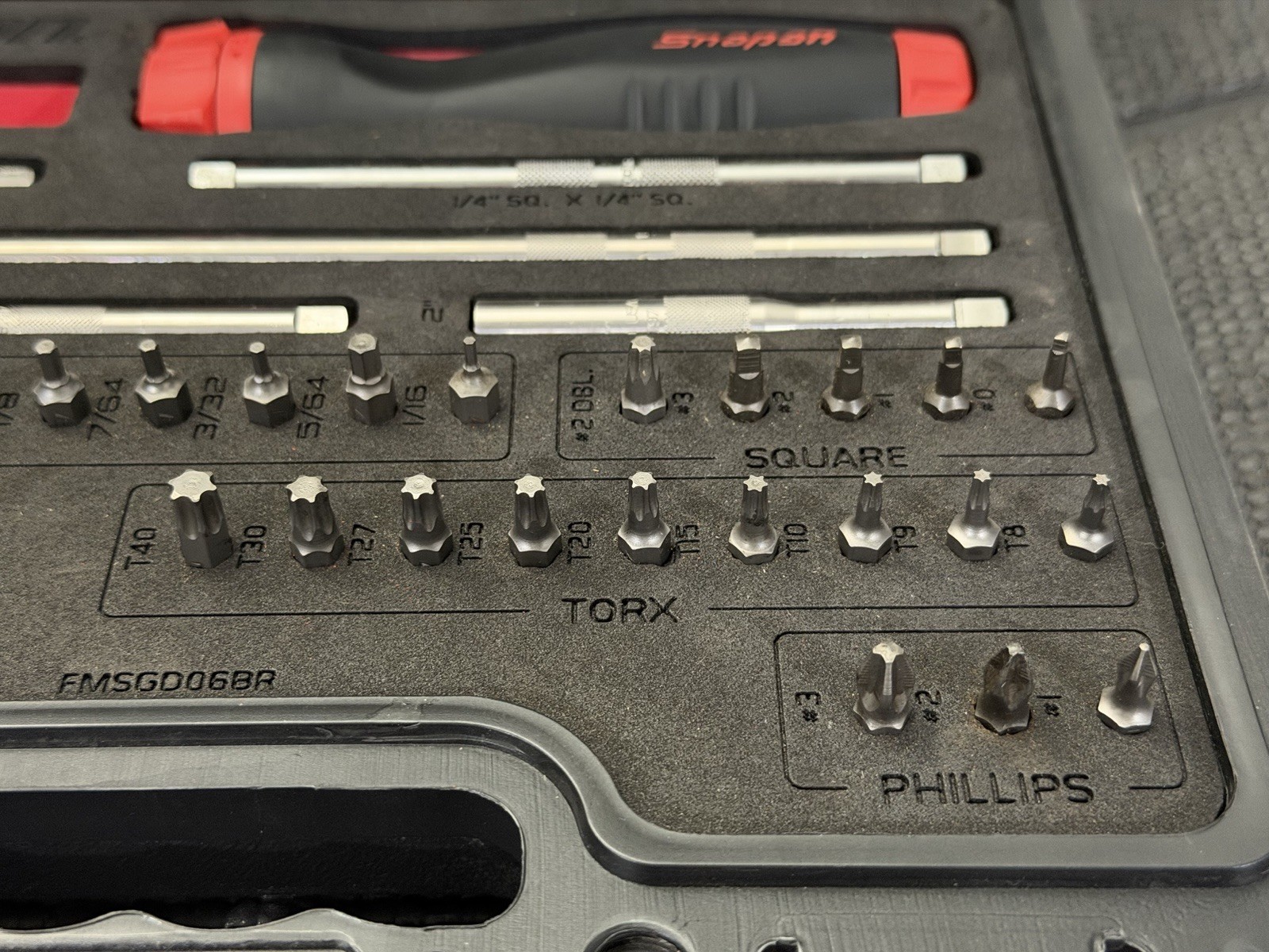 Snap-on 44 Piece Ratcheting Screwdriver Master Set RED Foam USA🇺🇸- SGDMRC44FR