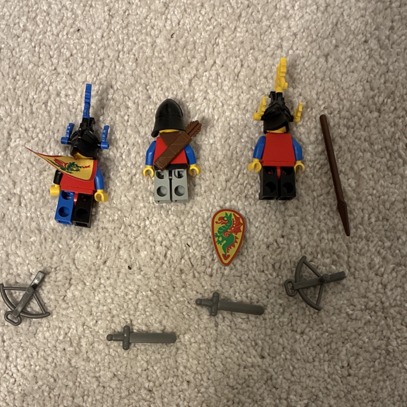 LEGO Castle Dragon Knights Minifigure Lot with Medieval Weapons & Accessories