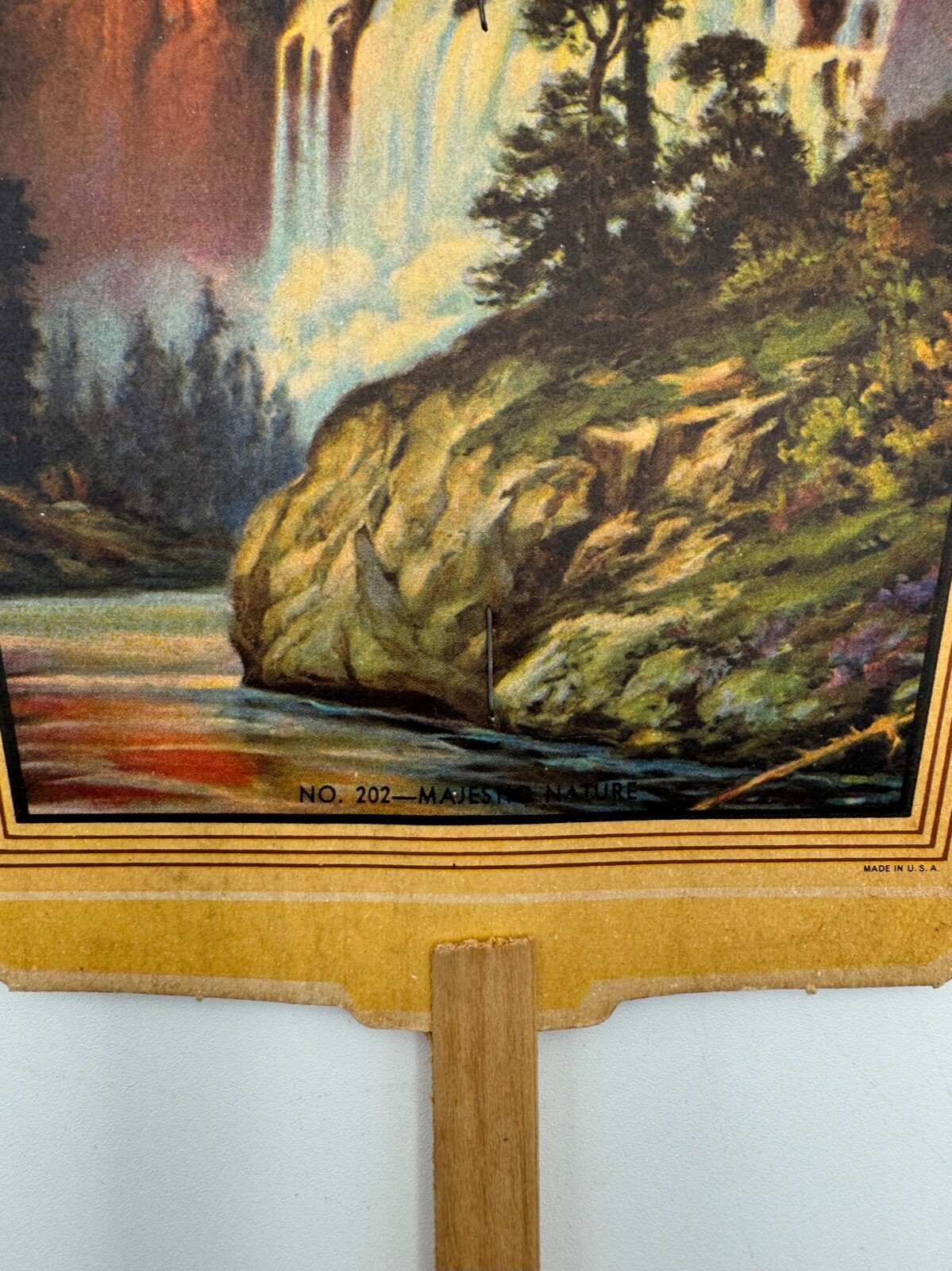 Majestic Nature, Large Vintage Fan Council Bluffs Iowa Coal & Ice Co Advertising