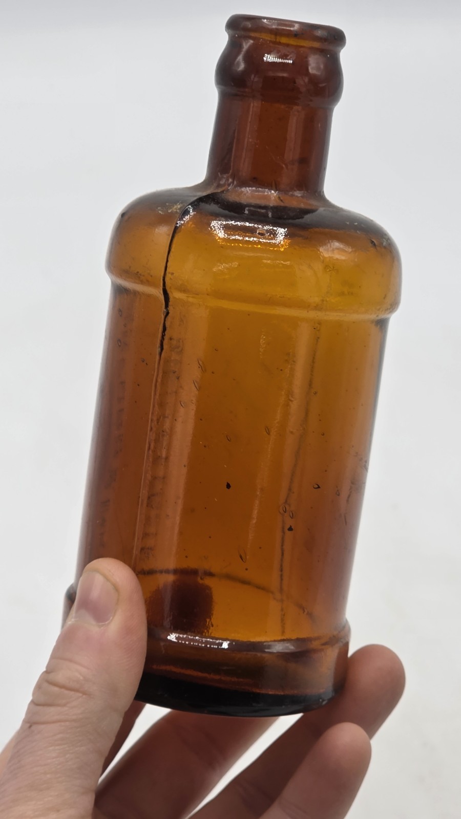 5.75" Sanford's Inks And Library Paste C. 1890 Antique Ink Bottle Applied Lip
