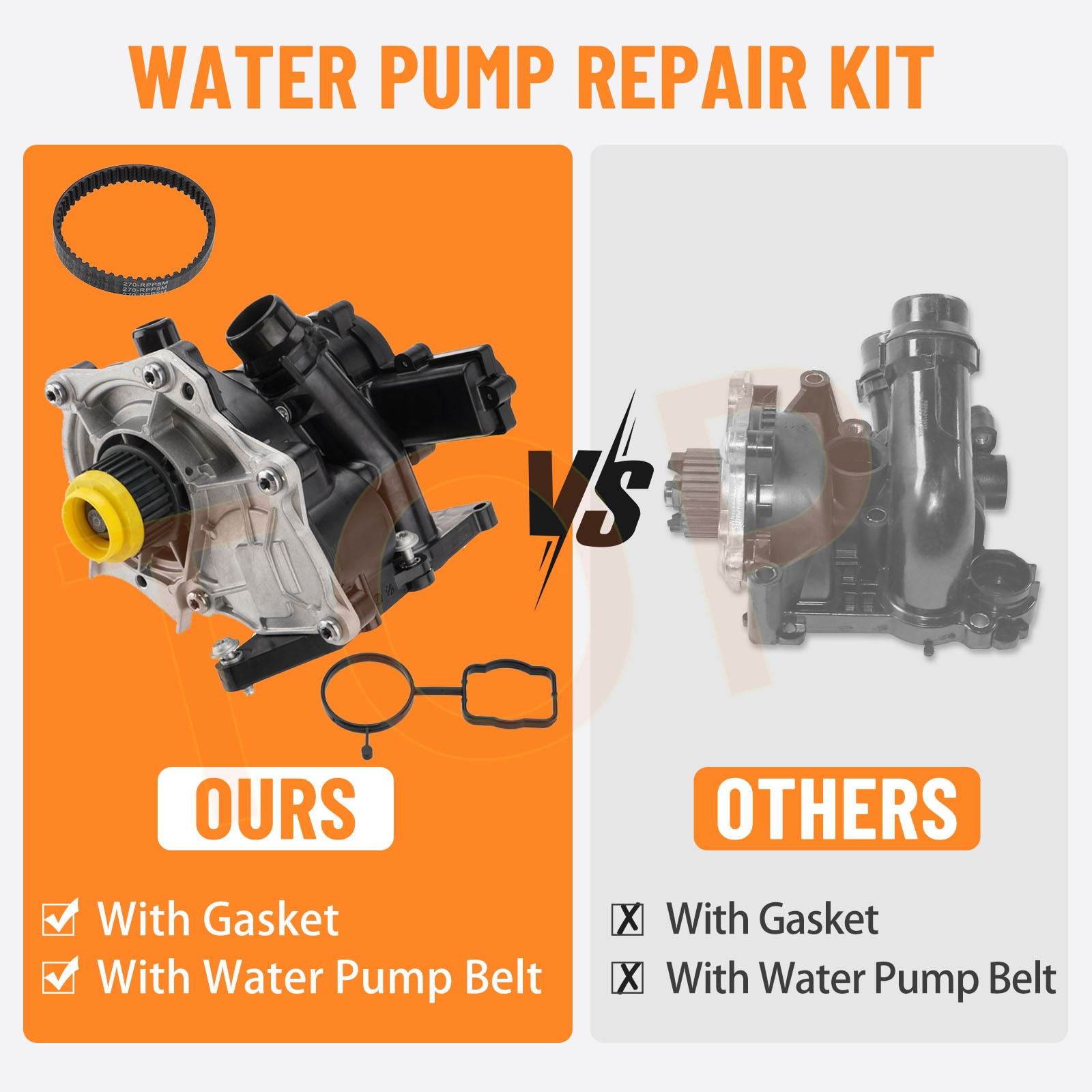 Engine Water Pump 06L121111H For A4 A3 TT VW Tiguan Jetta Golf GTI Beetle 2.0T