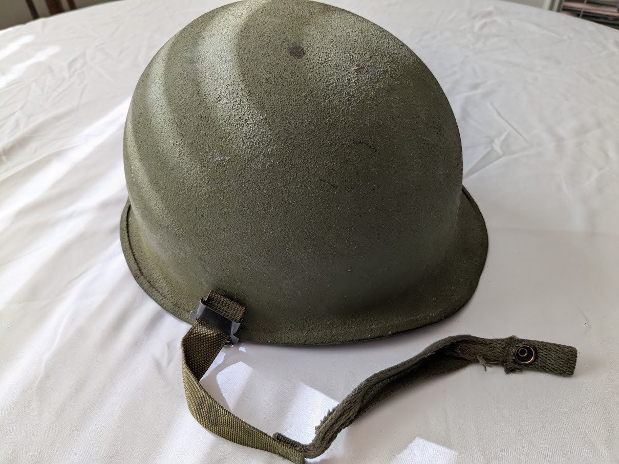 US Army original M1 helmet liner cover and chin strap