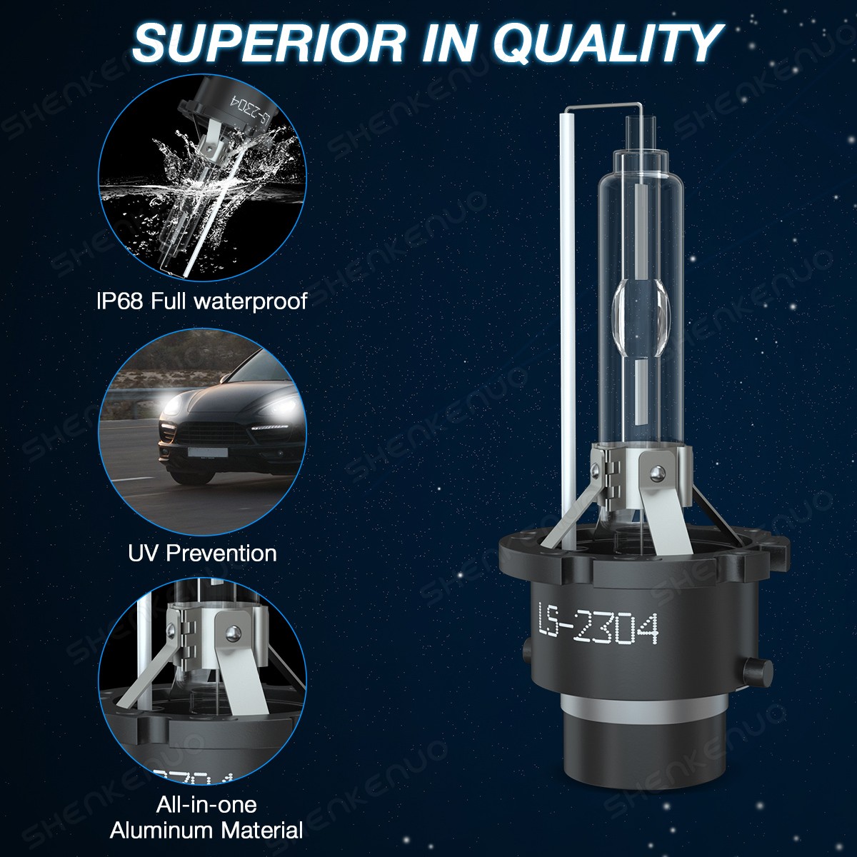 2X D2S D2R LED Headlight Bulb Replace HID Xenon Super White 6000K Conversion Kit