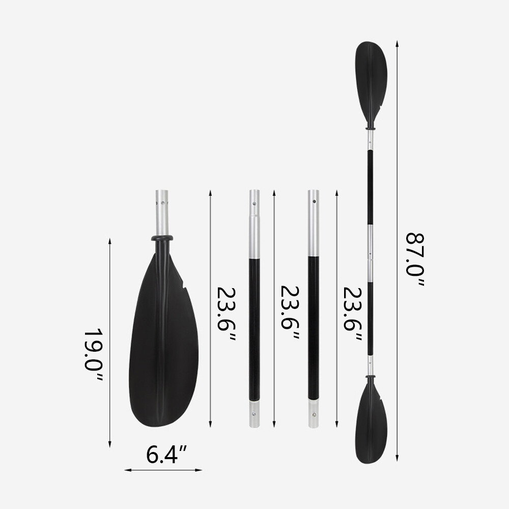 Double-Ended Kayak Paddle 220cm Detachable Lightweight Aluminum Canoe Afloat Oar