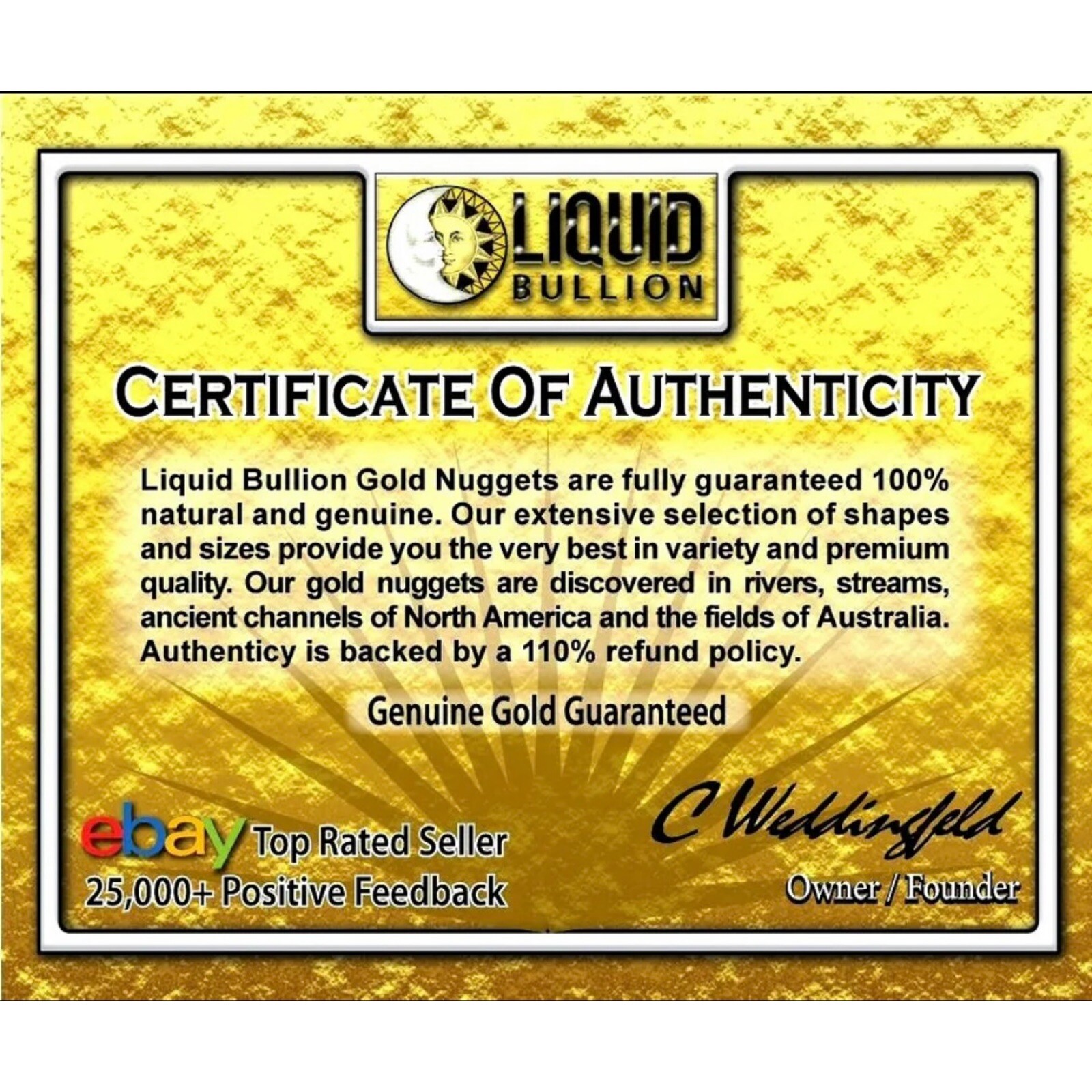 0.500 GRAMS ALASKAN YUKON BC NATURAL PURE GOLD NUGGETS #6 MESH W BOTTLE (#BG600)