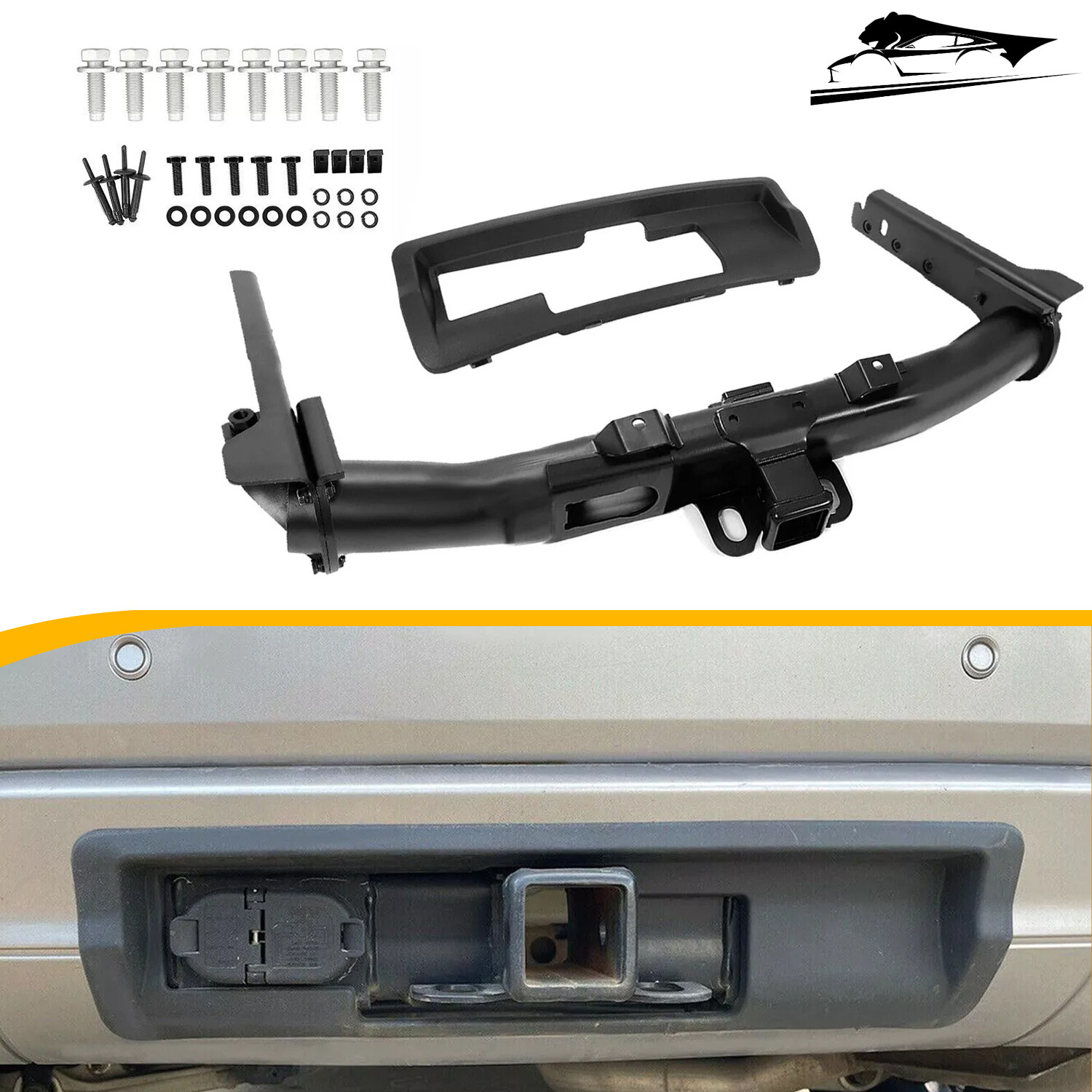 For 2011-2022 Jeep Grand Cherokee Steel Rear Trailer Hitch Receiver Hitch Bezel