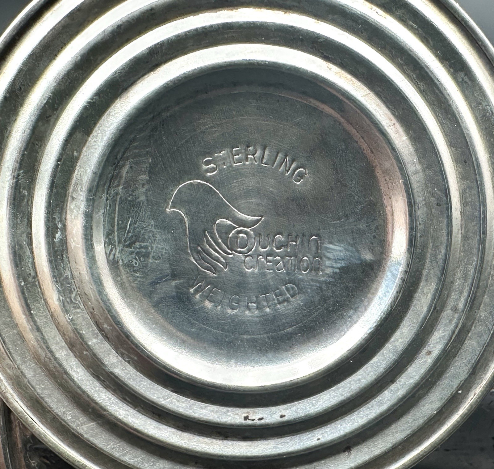 Duchin Creation Salt & Pepper Shakers Weighted Sterling Silver Over Glass