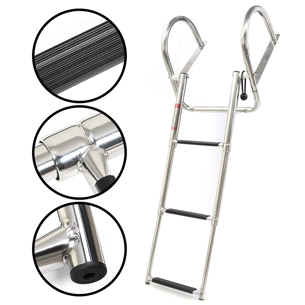 2/3/4/5 Steps Boarding Ladder Stainless Steel Telescoping Foldable Marine Ladder