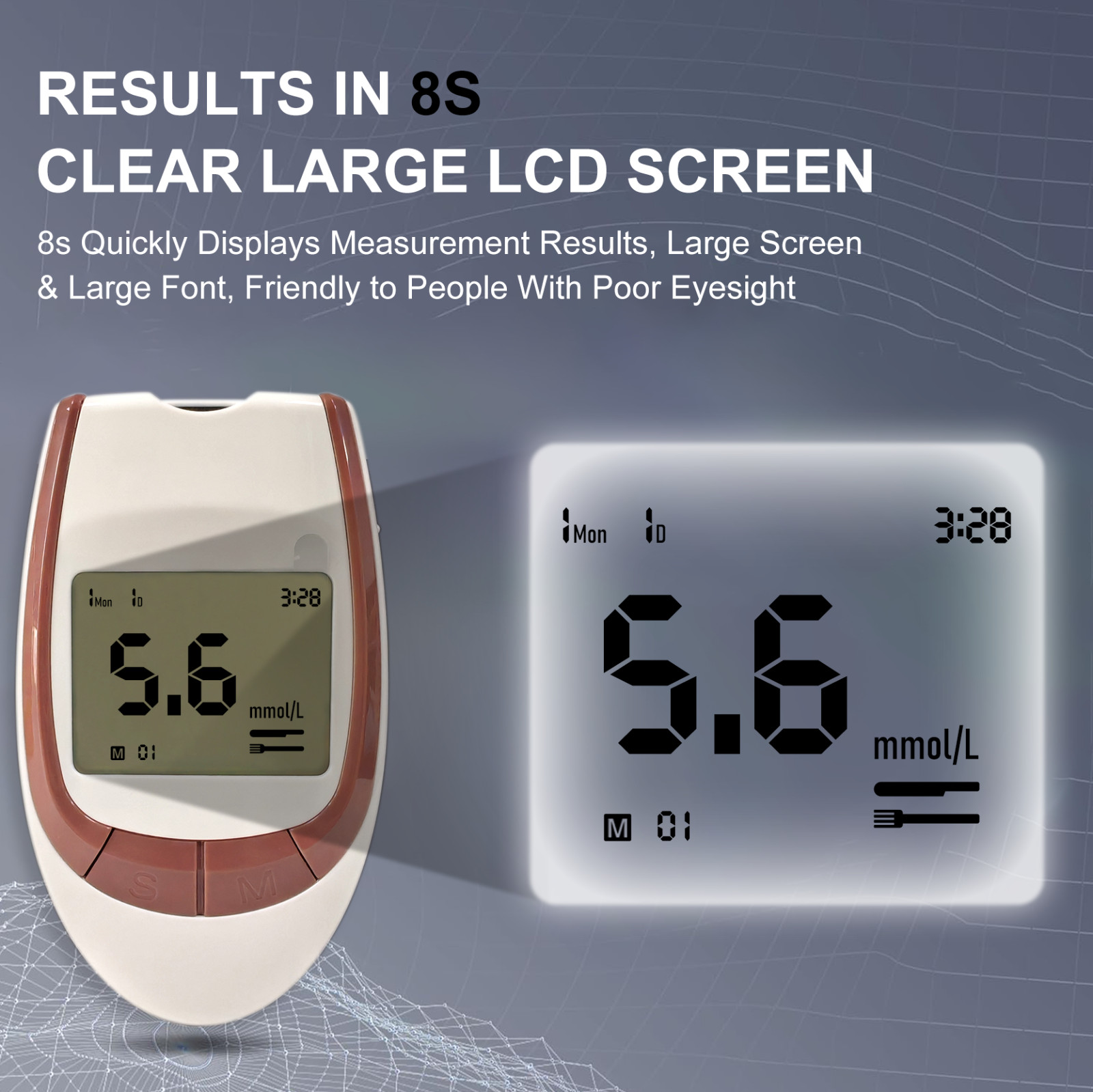 Blood glucose meter, self-monitoring of blood glucose by diabetic patients