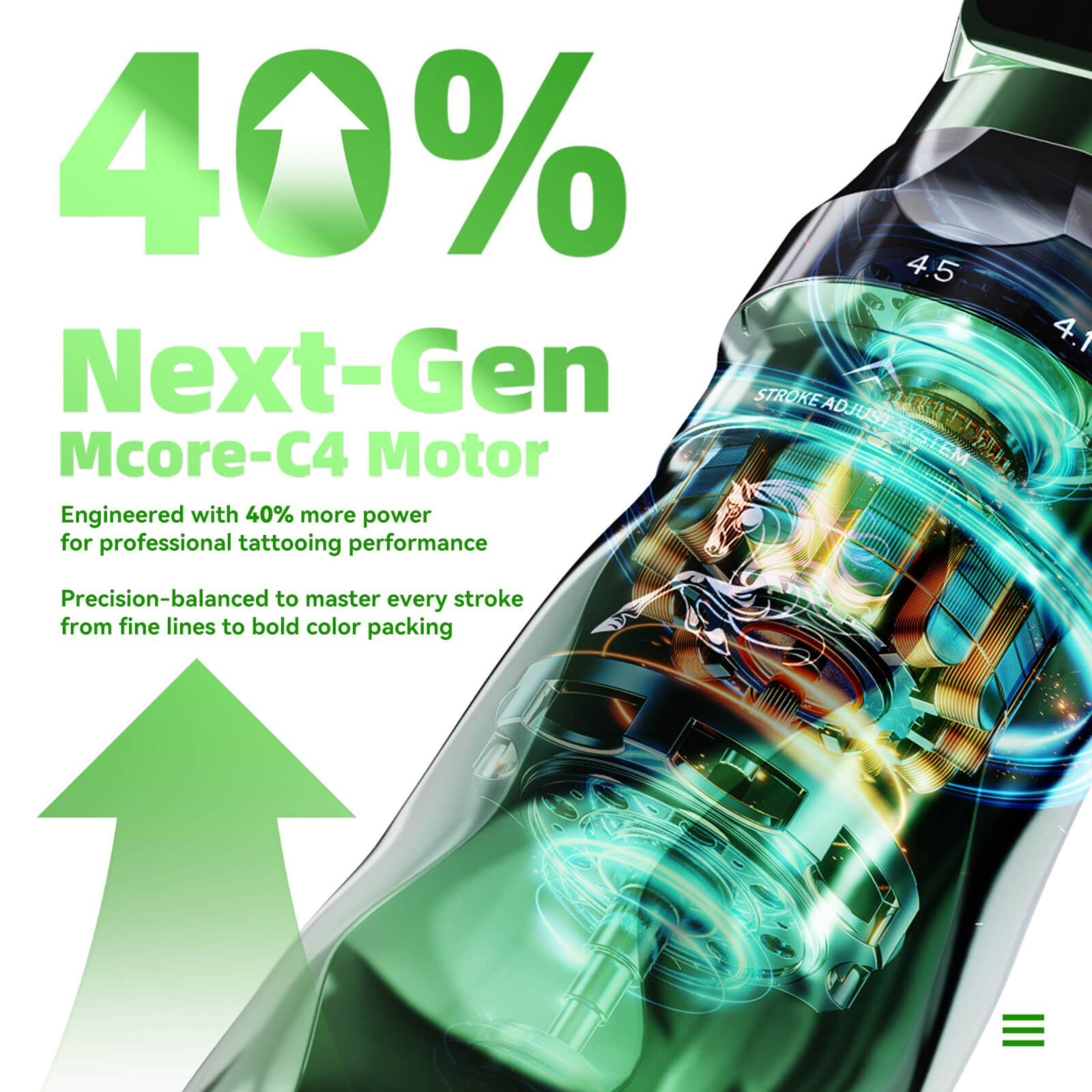 Fold Pro Year of the Horse Edition Wireless Tattoo Pen Machine 2.5-4.5mm 7 Adjus