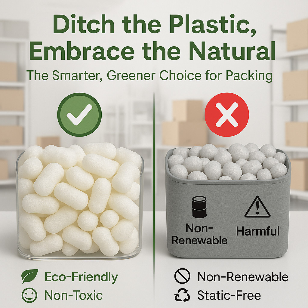 10/12/14" Biodegradable Eco-Friendly Packing Peanuts, Sustainable Shipping Fill