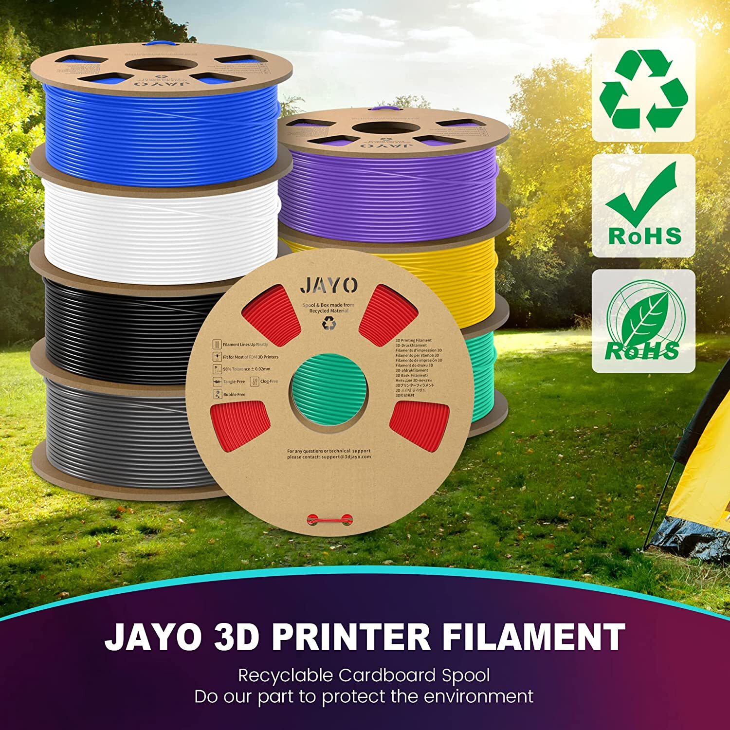 [BUY 6 PAY 4]JAYO 1.1KG PLA Meta PETG SILK PLA+ ABS 3D Printer Filament 1.75mm