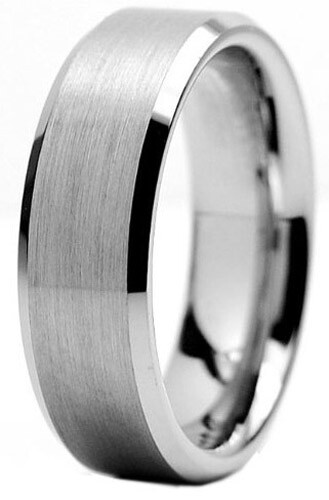 Tungsten Carbide Silver Wedding Band Mens Women Brushed Comfort Fit Ring 6mm 8mm