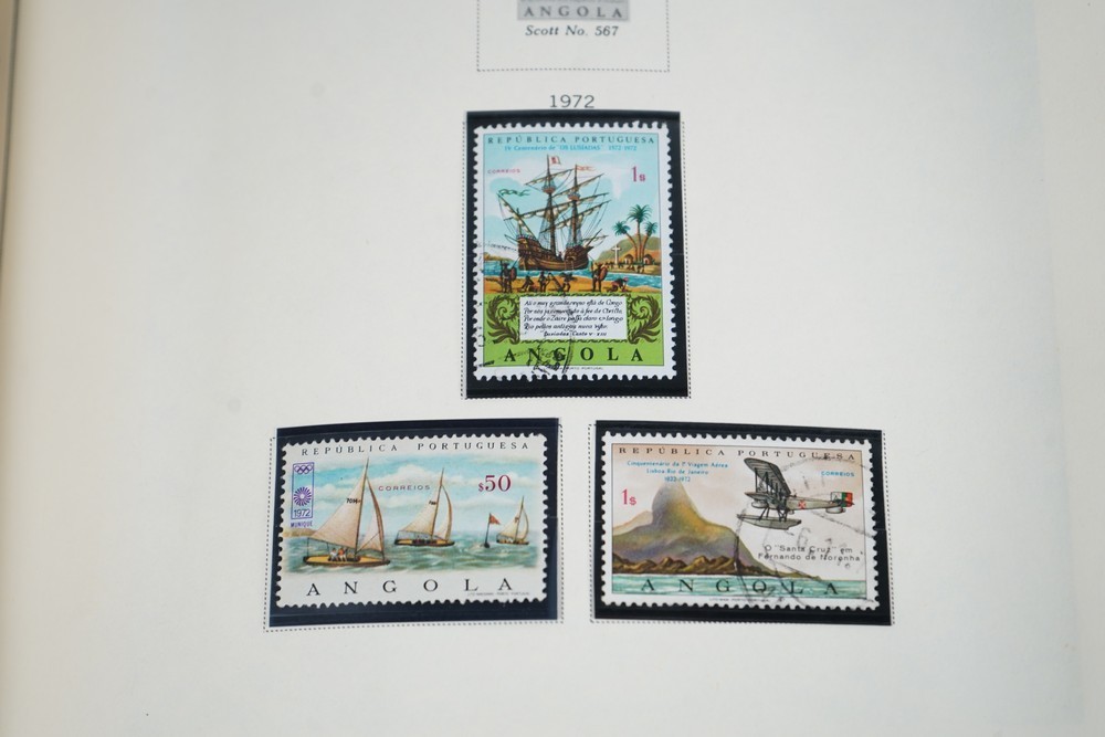 WORLDWIDE A-L 1970s COLLECTION OF 875+ STAMPS MINT & USED STORED IN SCOTT ALBUM