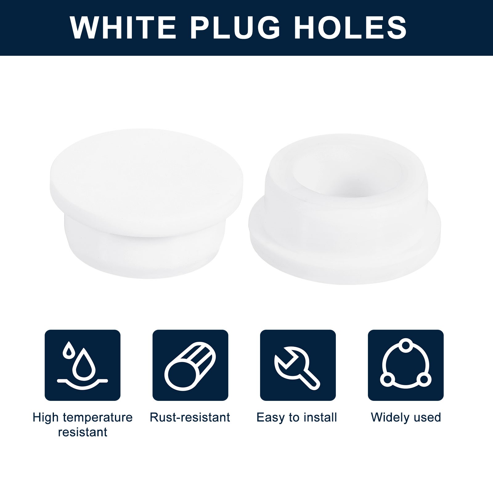 4Pcs White Plug Holes Rubber Button Plug for 32-33mm/1.26-1.3" Hole