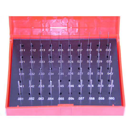 NEW 50 PC. M0 .011-.060" PLUG PIN GAGE SET MINUS (-) STEEL .0002" TOLERANCE