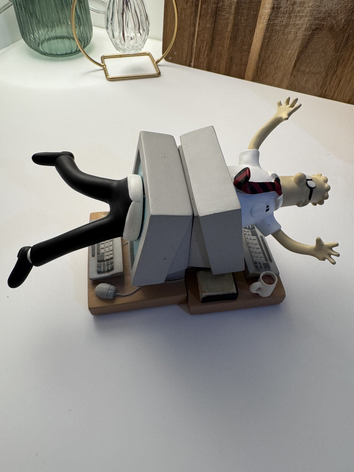 Spinning Dilbert Book Ends Office Computer User Unfriendly Scott Adams 1957-2026