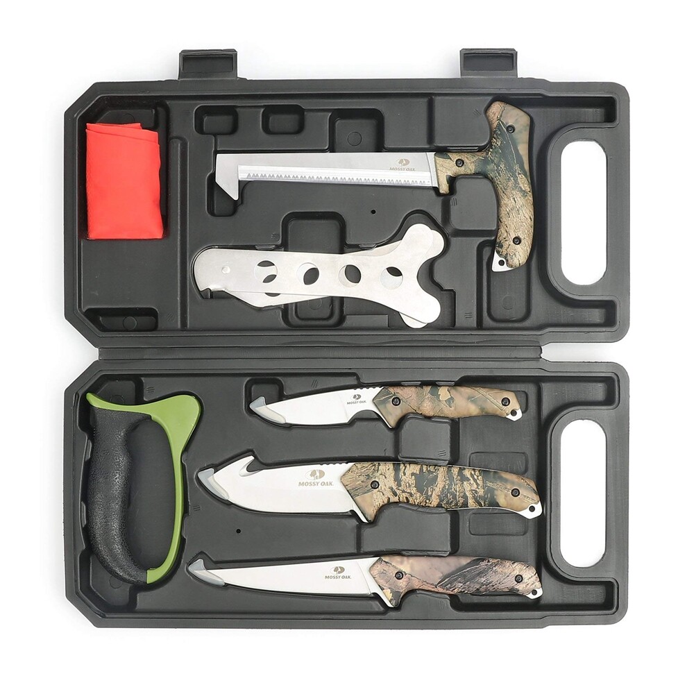 Outdoor Hunting Field Dressing Kit Caping Knife Wood & Bone Saw Gut Hook Skinner