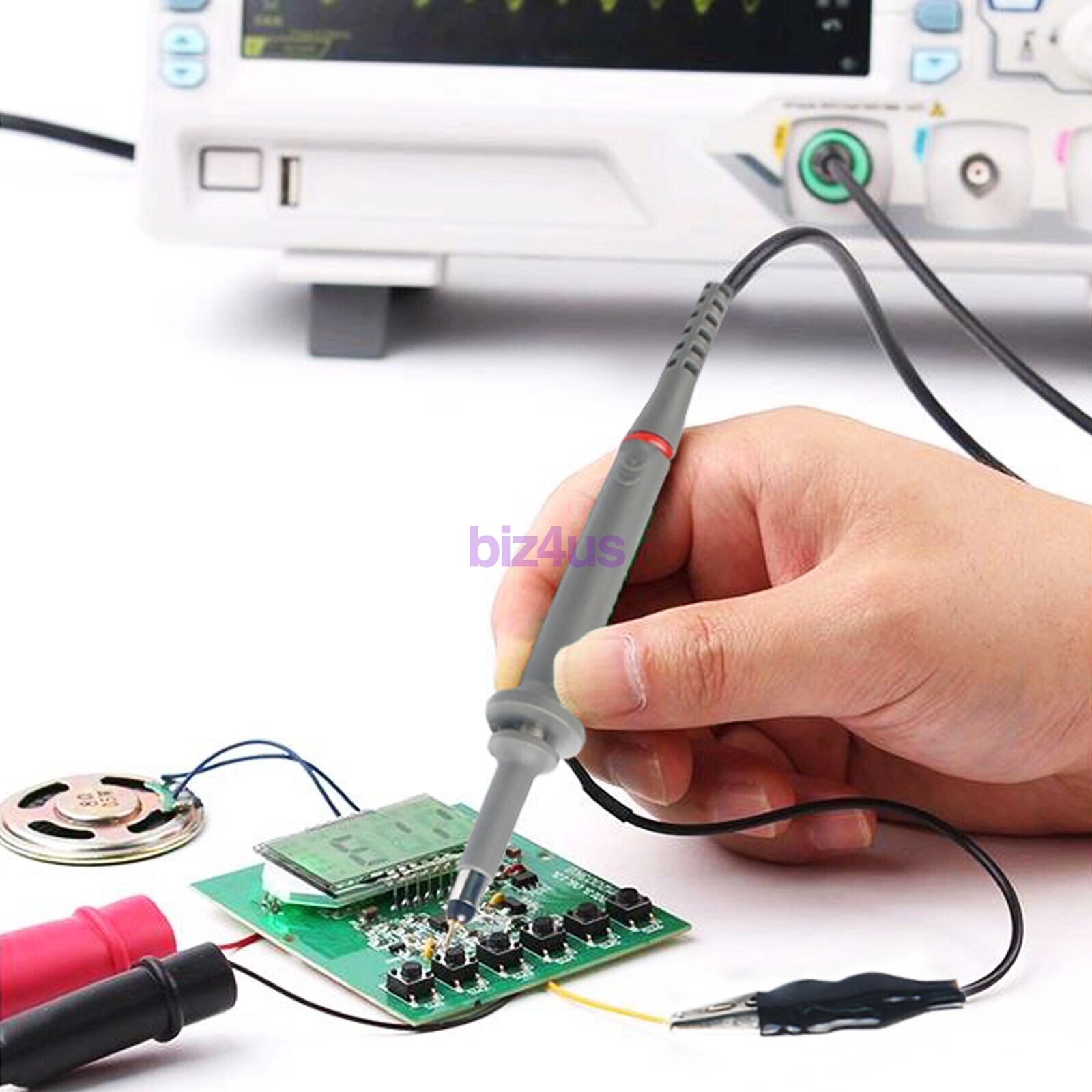 2xFor BNC Oscilloscope Probe Kit P6100 100MHz 1X 10X Precision Scope Clip Probes