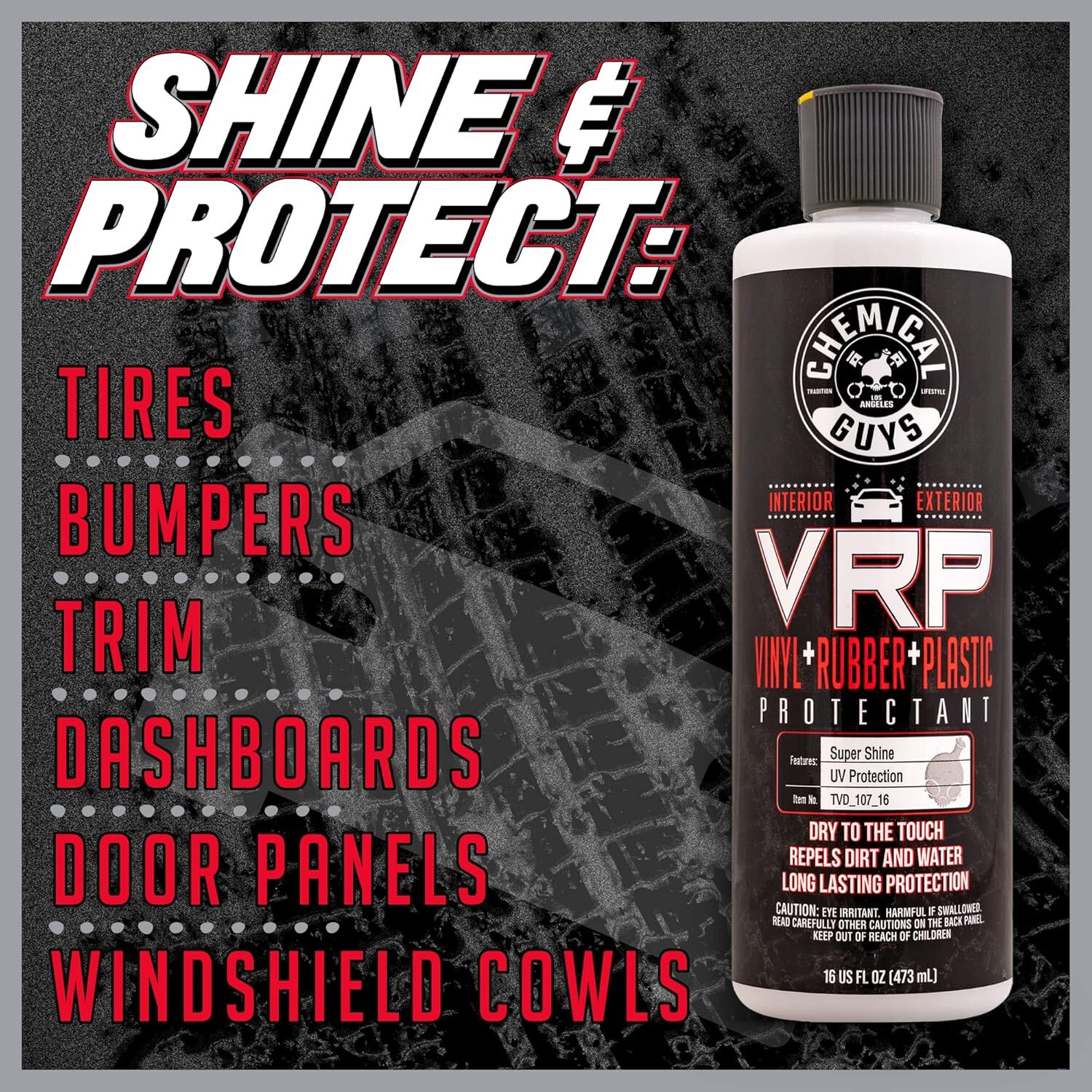 Chemical Guys TVD_107 VRP Vinyl, Rubber and Plastic Non-Greasy Dry-to-the-Touch