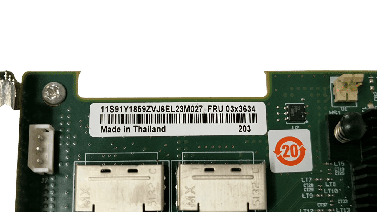 Lenovo MR SAS 9240-8I 8 Port 6GB Raid Controller L3-25083 Half Height