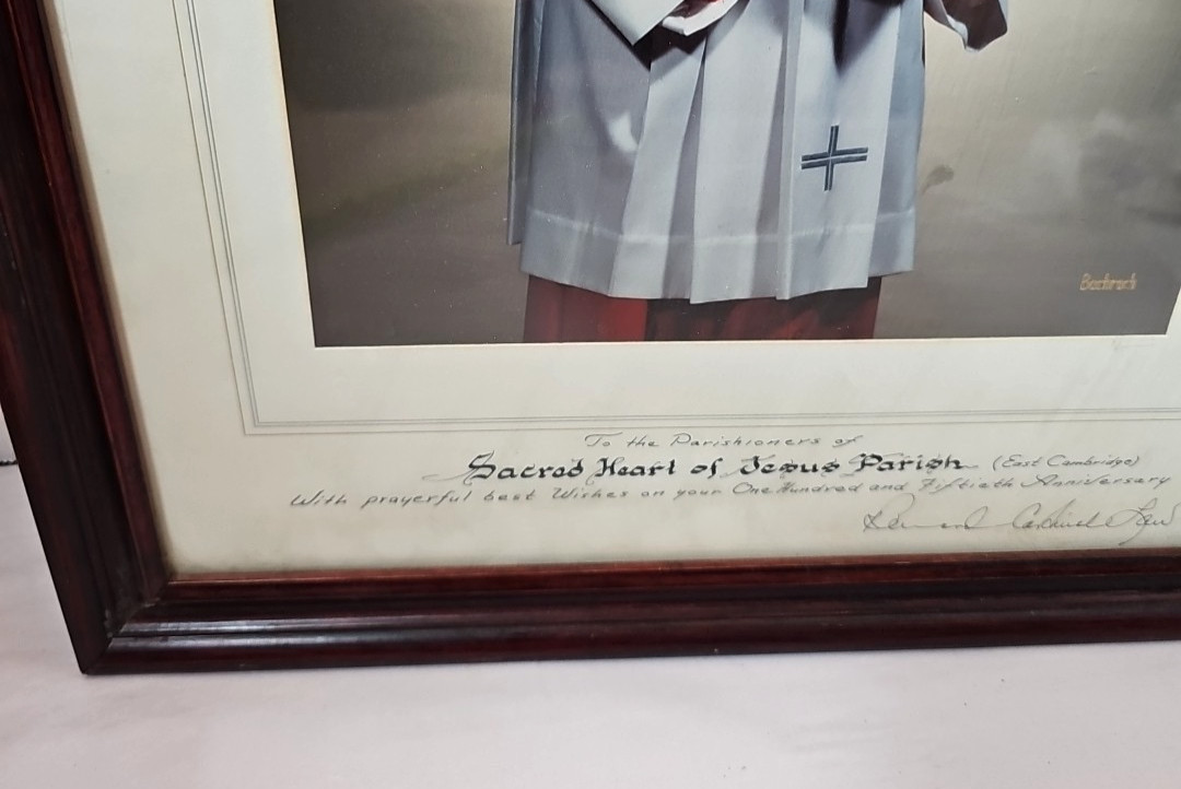 Bernard Francis Law d. 2017 Signed 8.5"x11" Framed Citation Archbishop Cardinal