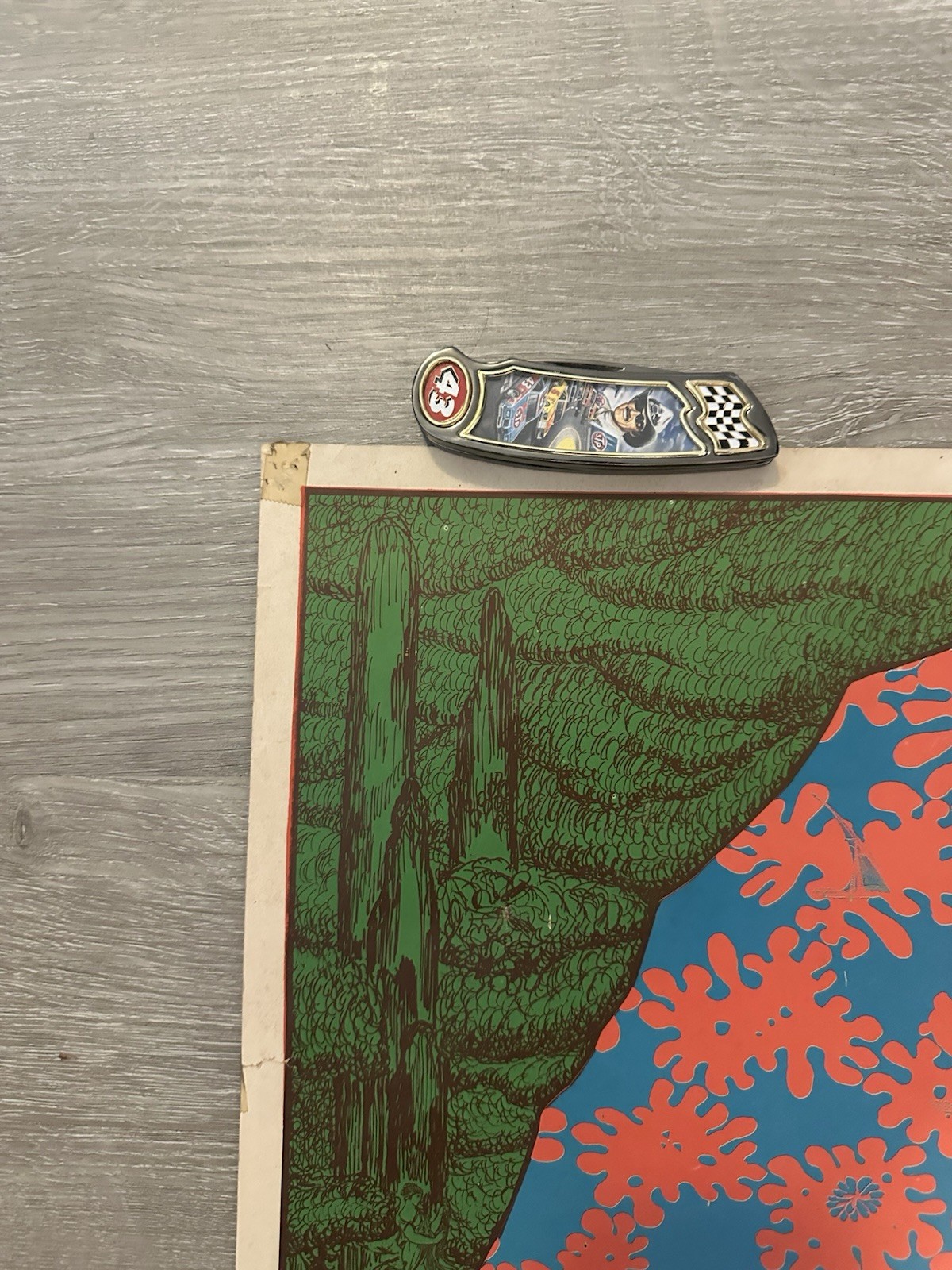 Rare Psychedelic Art Poster MIRAGE by Satty 3x35" 1967 Vintage San Francisco