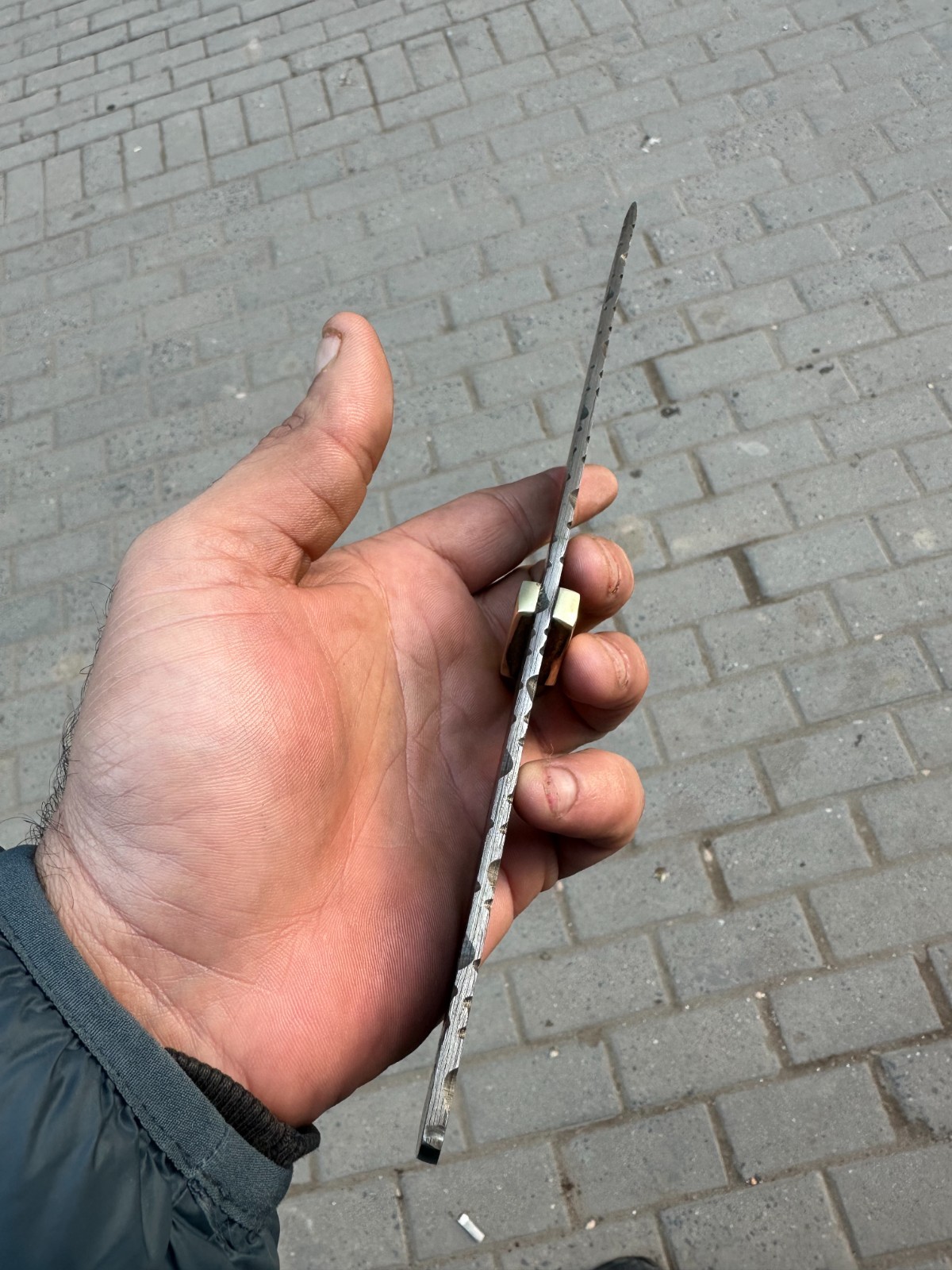 10"HAND FORGED DAMASCUS STEEL TANTO HUNTING BLANK BLADE KNIFE FULL TANG 1323