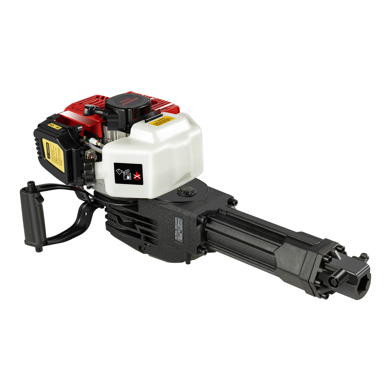 52cc Demolition Jack Hammer Concrete Breaker Drill w/ 2 Chisel Gas-Powered US