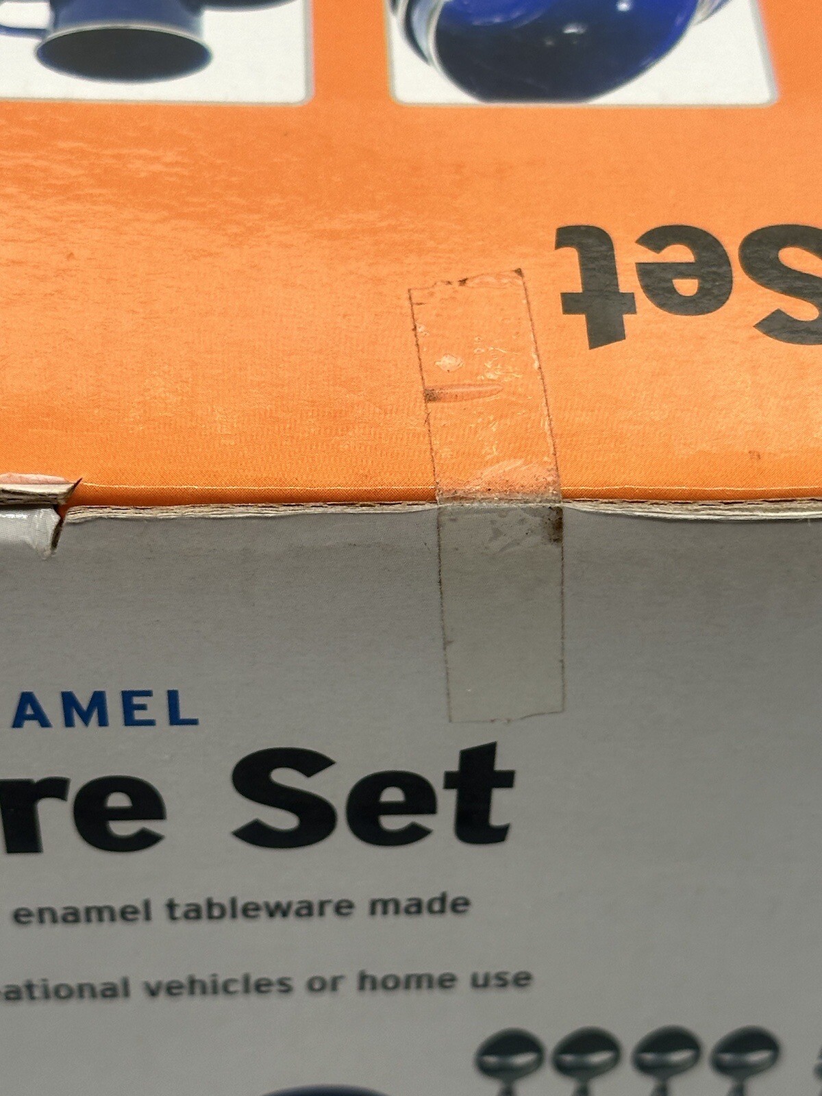 Tableware Set Enamel On Steel Service For 4 NOS Unopened Box