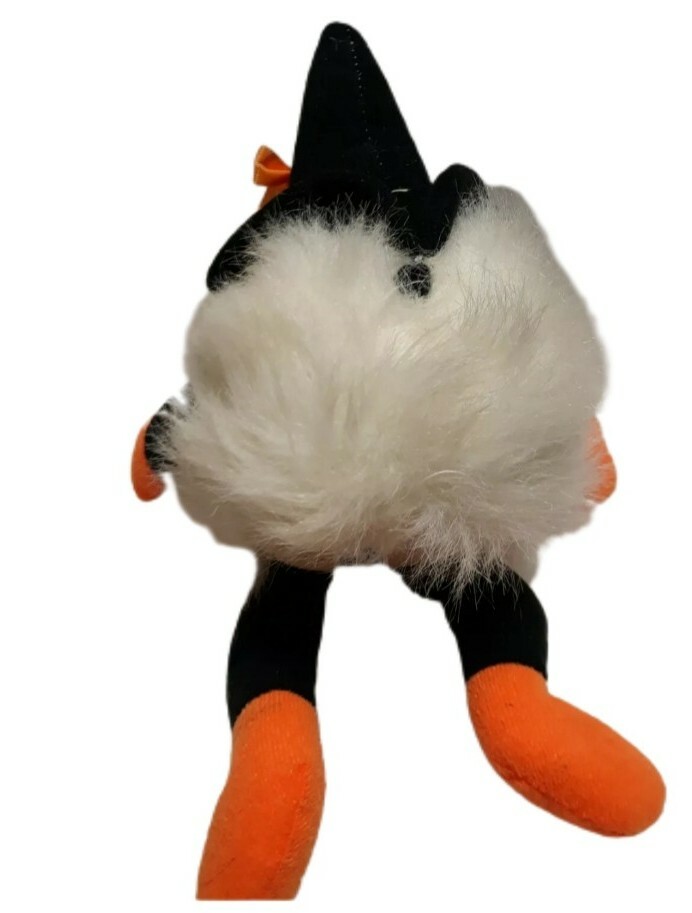 Nanco Witch Halloween 12" Plush Soft Toy Stuffed Animal white black orange