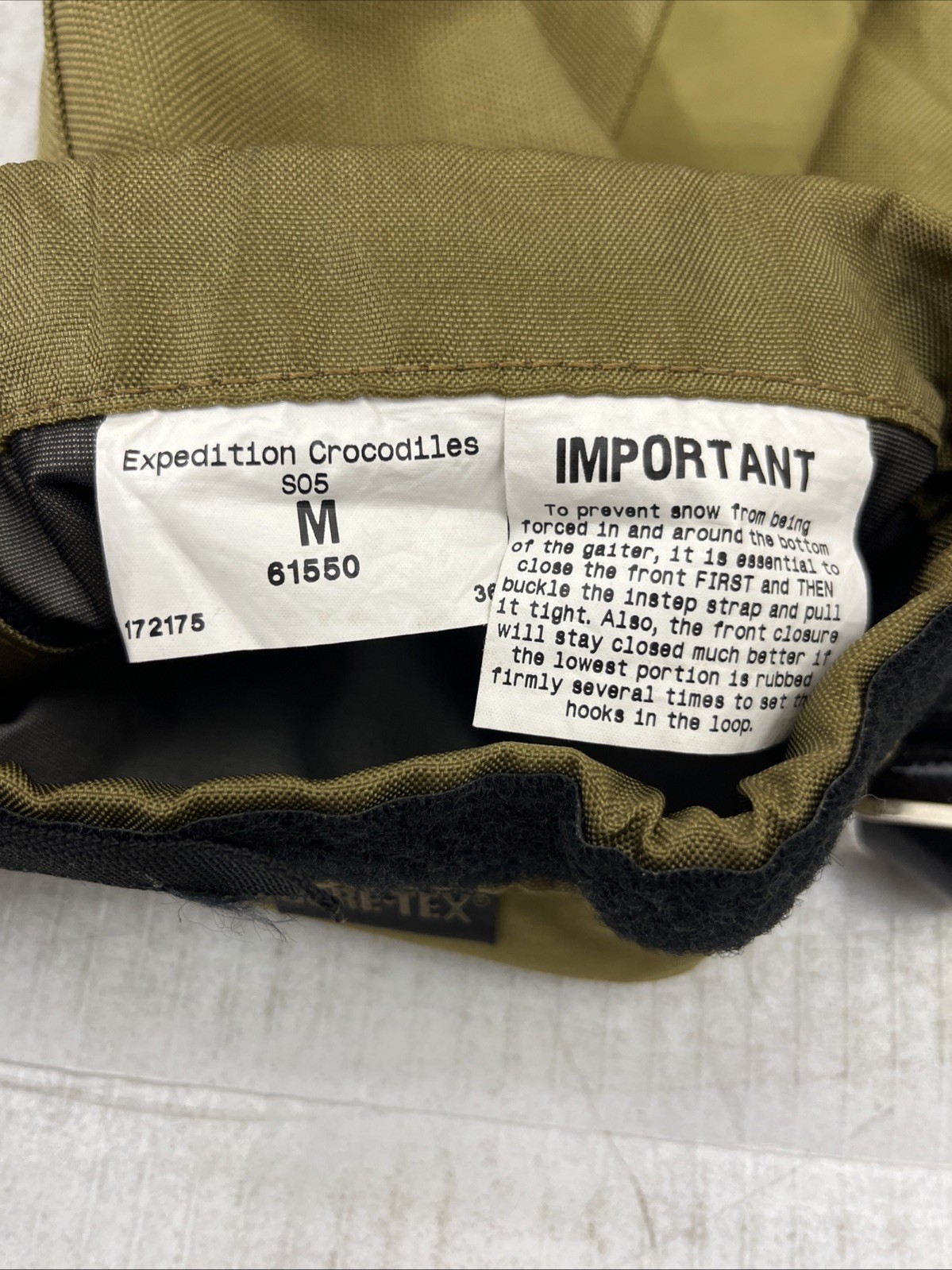 US Military Issued Outdoor Research Expedition Boot Gaiters, Coyote SIZE Medium