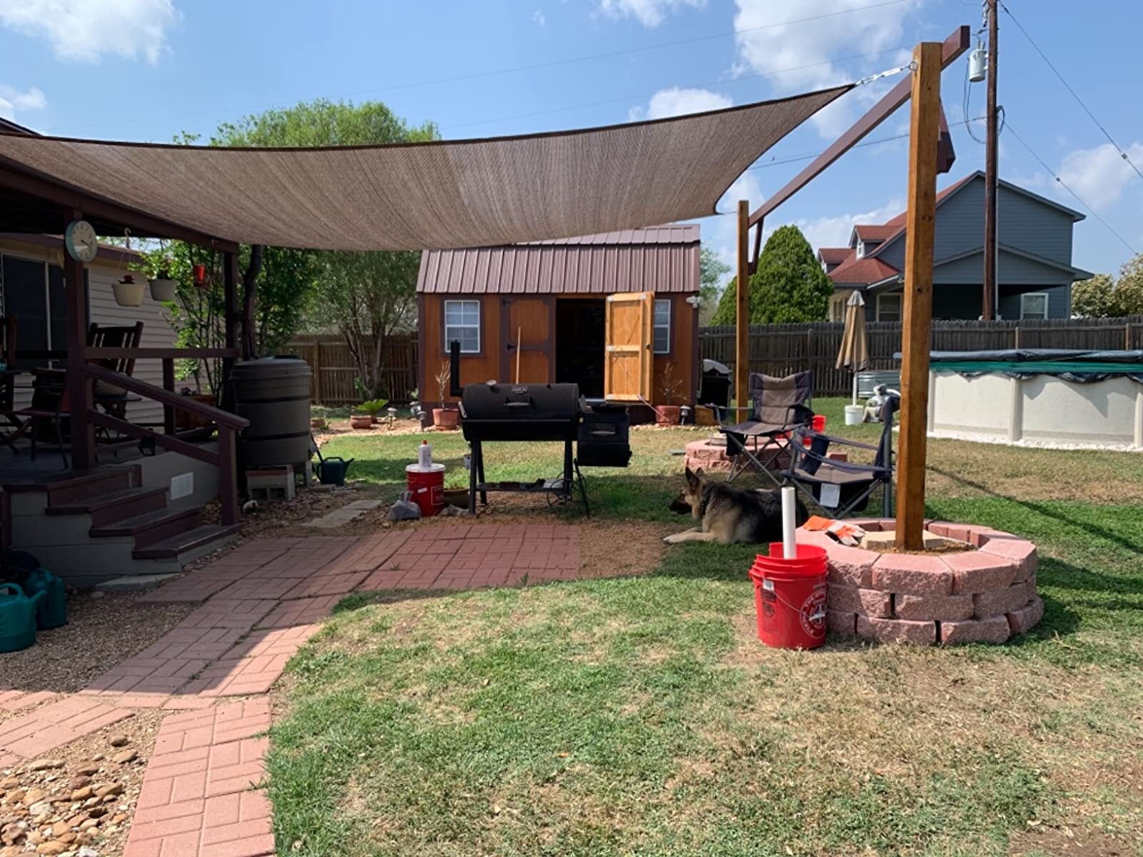 Sun Shade Sail Canopy Rectangle Sand UV Block Sunshade For Backyard Deck Outdoor