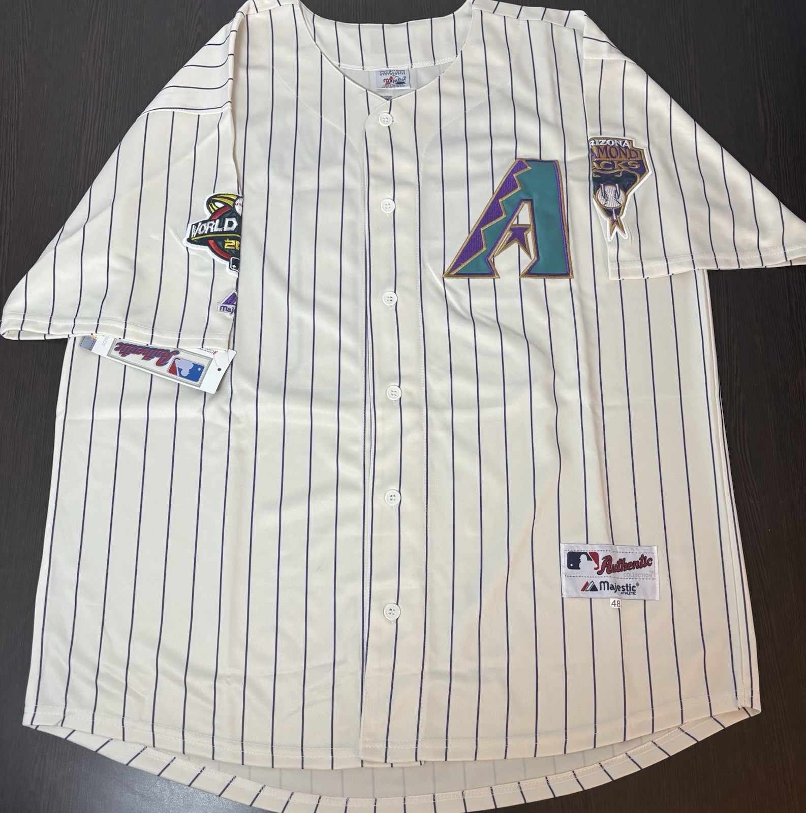 SALE Retro Randy Johnson 2001 Arizona Diamondbacks Men's World Series Jersey