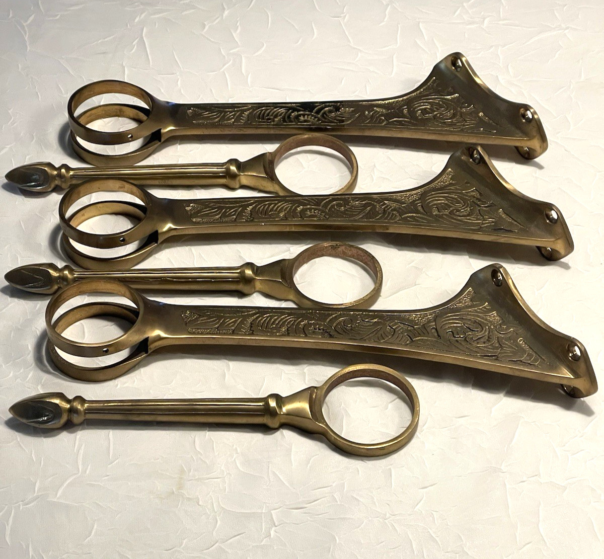 Swing Arm Cast Solid Brass Bar Foot Rail 2 Inches