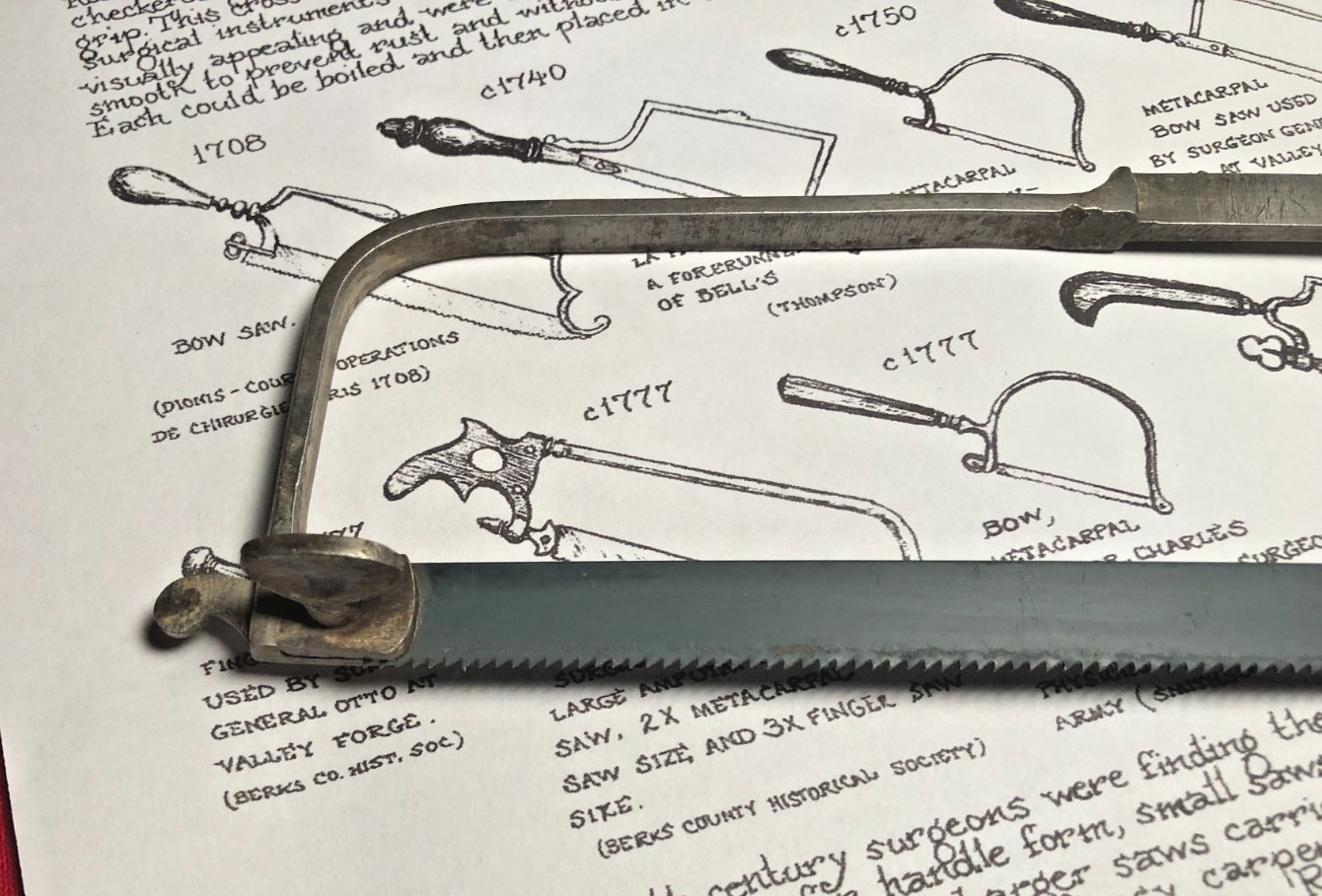 METACARPEL AMPUTATION SAW LIKE THE ONE USED BY GEN. OTTO IN 1777 - NO MAKER MARK