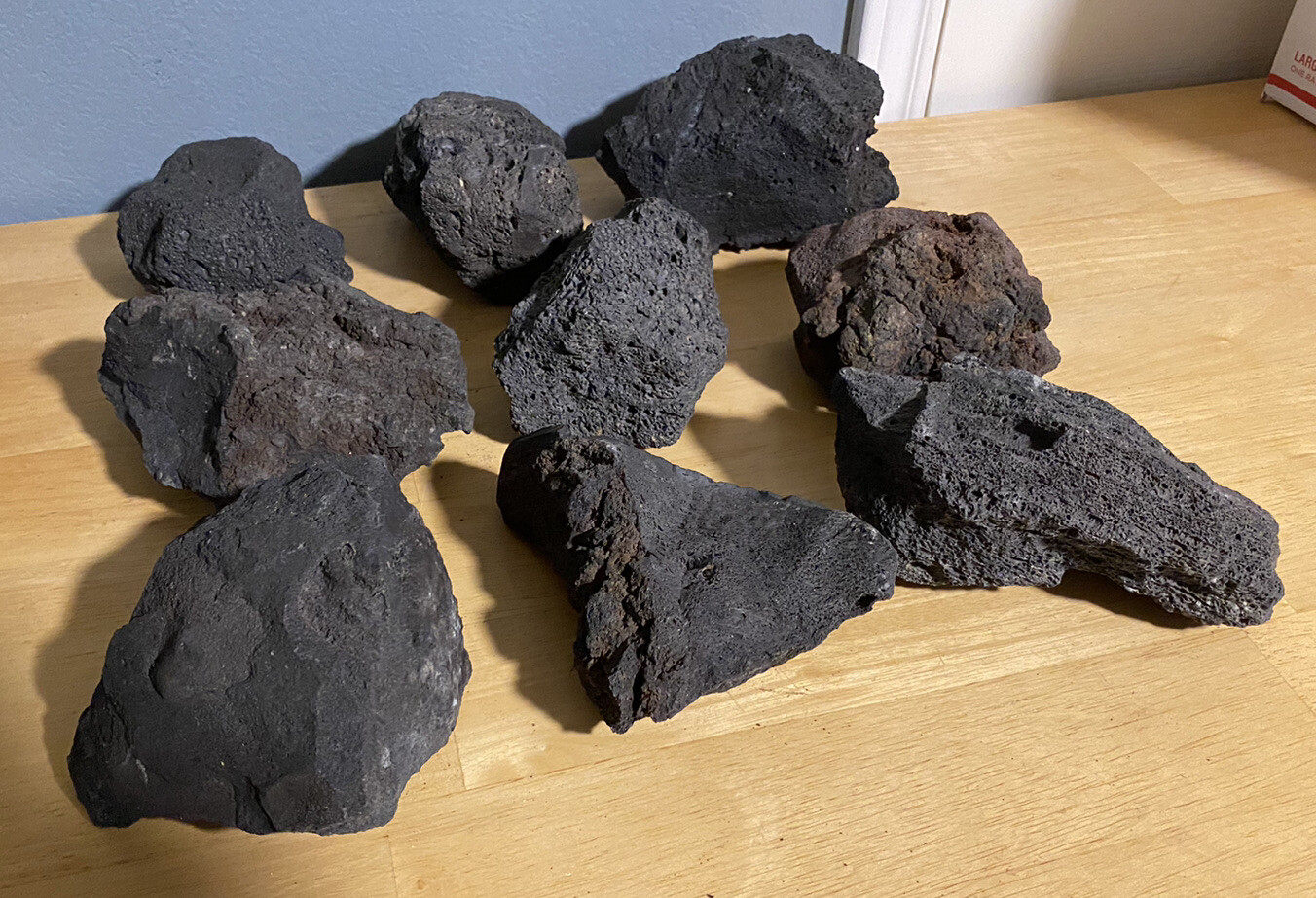 15 lbs. LARGE 6-8” Black Lava Rock (Approx. 15-18) Fire Pit -R&D Rock and Stone