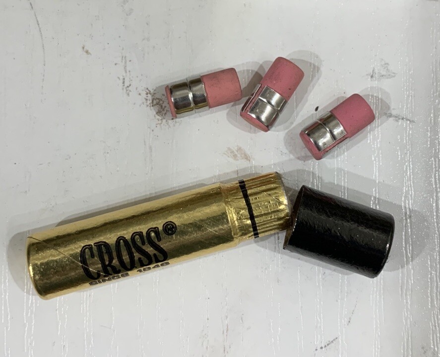 3 Pieces Erasers A. T. Cross Mechanical Pencil Erasers in 1 Tube New Old Stock