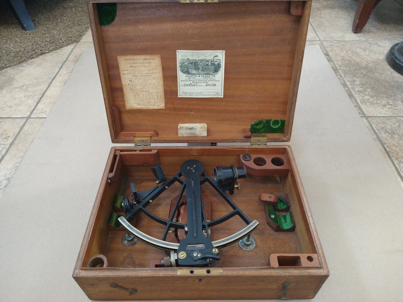 Keuffel & Esser CO. Sextant Nautical World War II Era piece U.S. Navy 1928