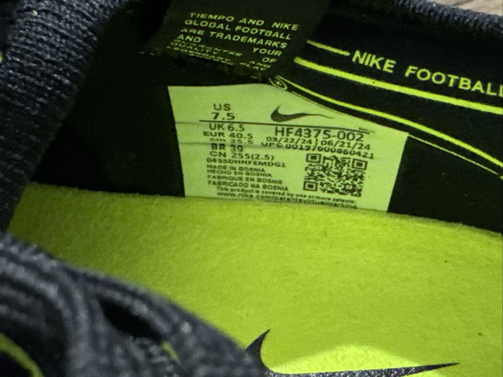 Nike Tiempo Legend 10 Elite FG 7.5 Mens Mad Voltage Silver Volt Soccer Cleats