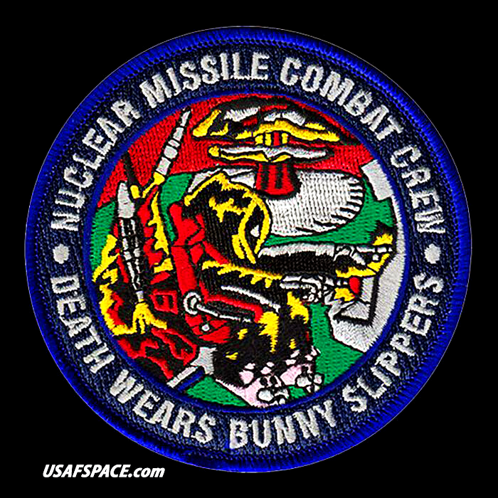 USAF 10TH MS- DEATH WEARS BUNNY SLIPPERS-NUCLEAR MISSILE COMBAT CREW- ICBM PATCH