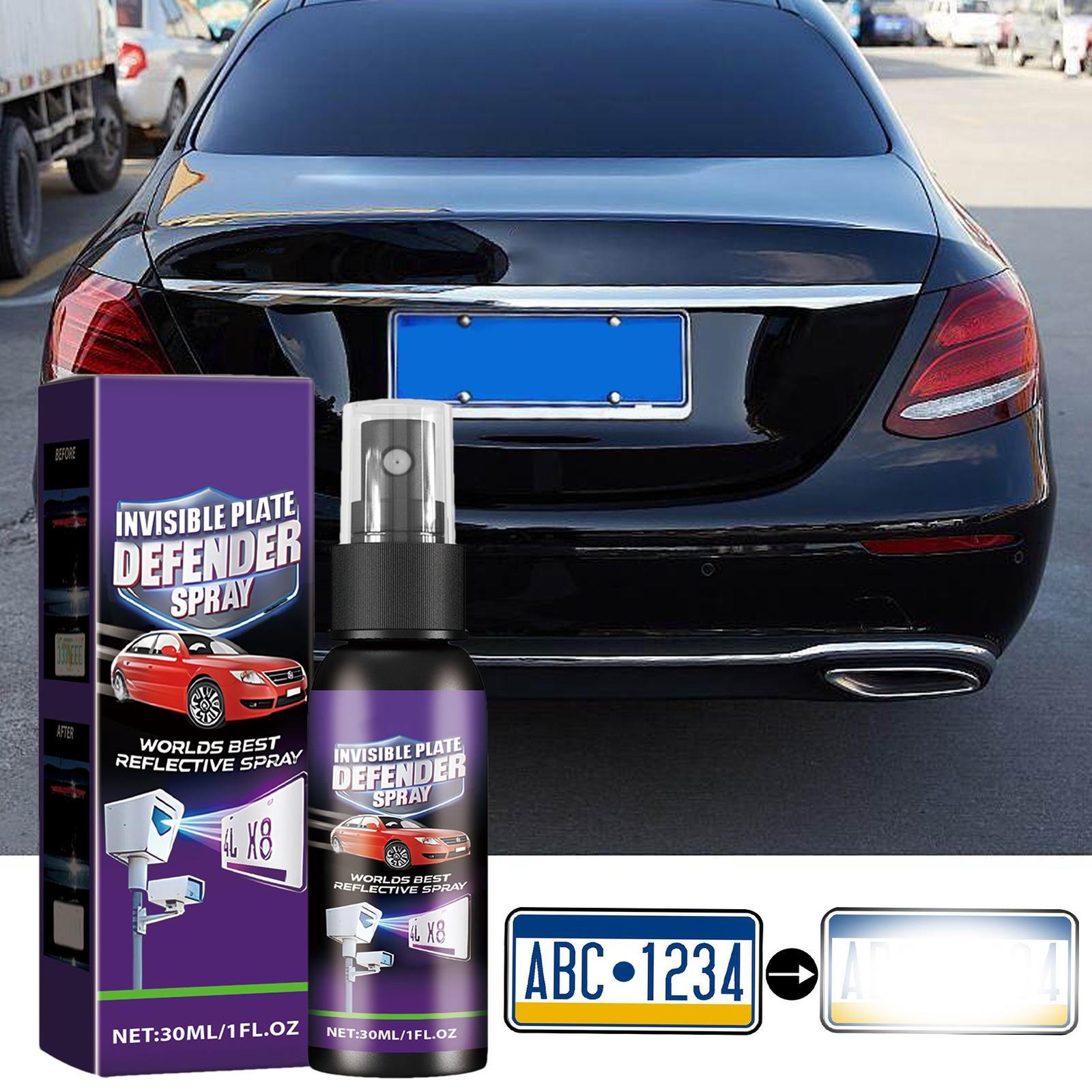 30ml Invisible Licence Plate Defender Stealth Plate Invisible Defender Spray NEW