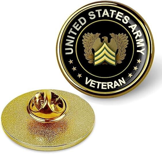 Gold United States Army Veteran Lapel Pin Veteran Tie Suit Shirt Lapel Pin