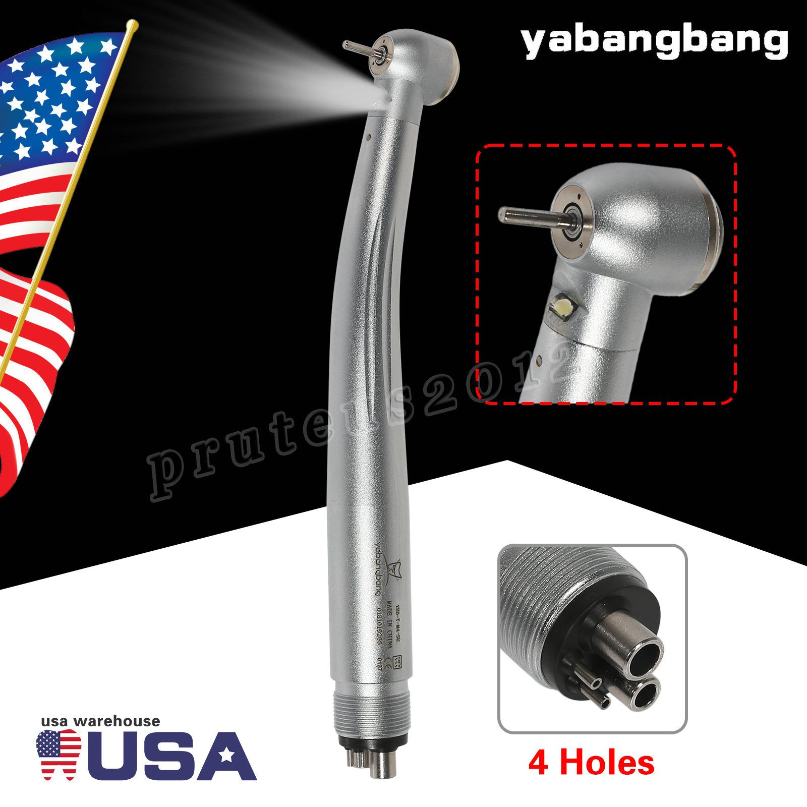 Yabangbang E-generator Dental LED Fiber Optic High Speed Handpiece 4 hole YBM