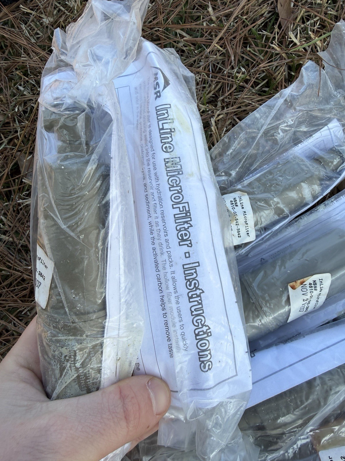 USMC Issued MSR Water InLine Micro Filter Hydration Pack Coyote 2007 NOS