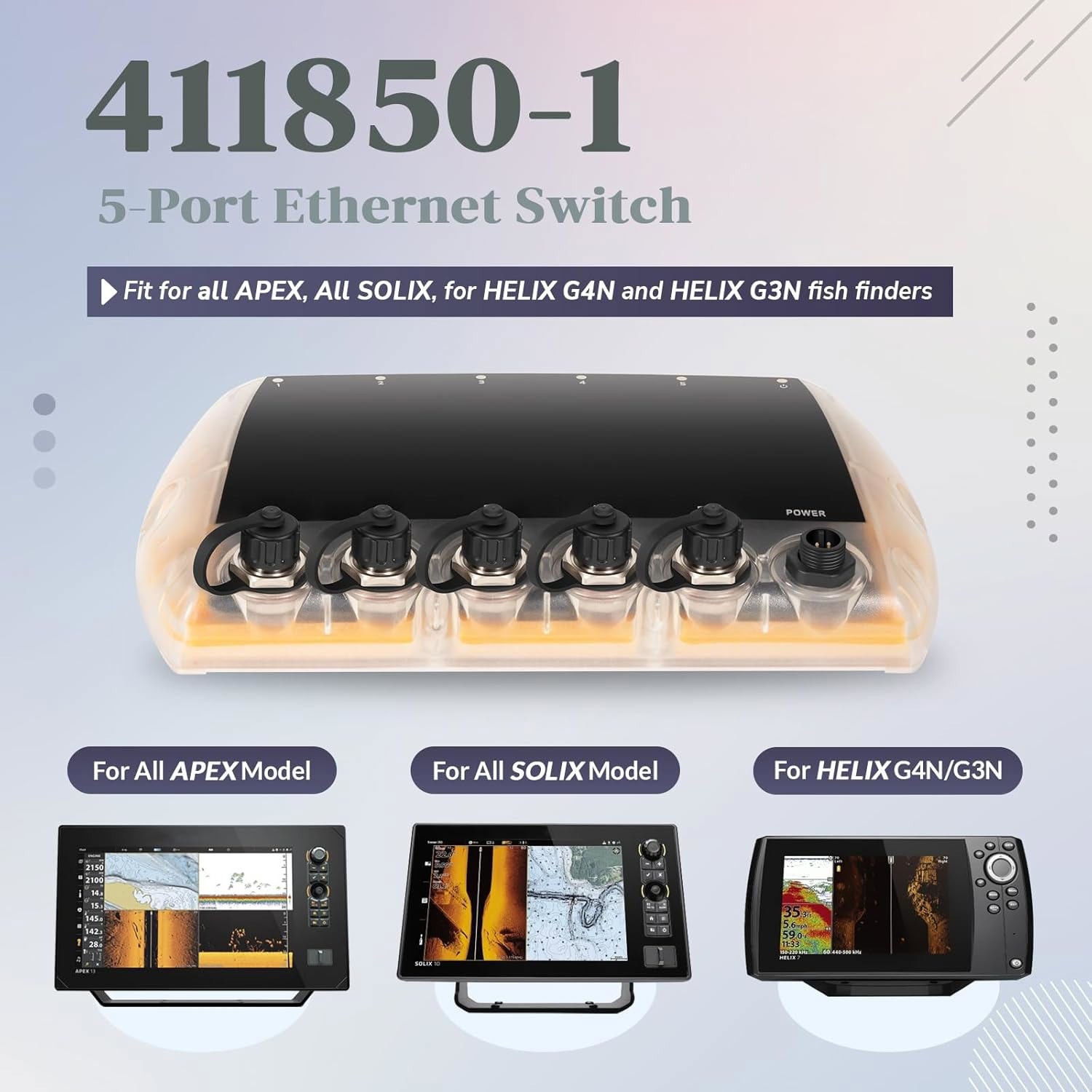 For Humminbird As Eth 5pgl 411850-1 5 Port Ethernet Switch Black