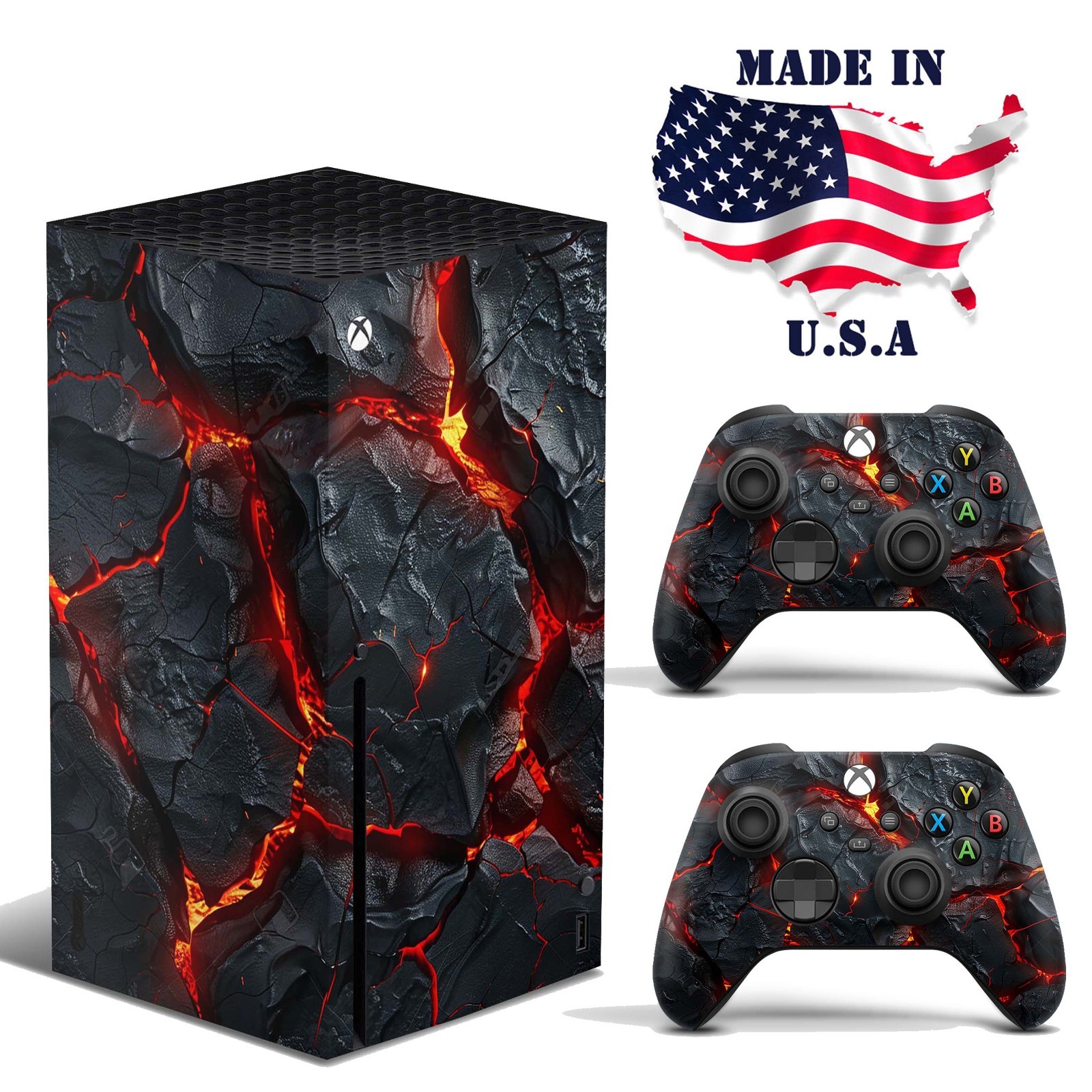 Xbox Series X Console & Controller Vinyl Skin Wrap – Volcanic Rock