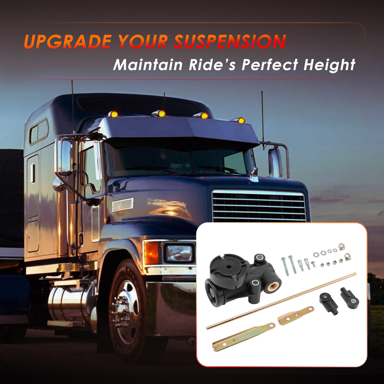 1/4" NPT Port Cabin Air Height Leveling Control Valve Kit Fit Hadley Mack Volvo