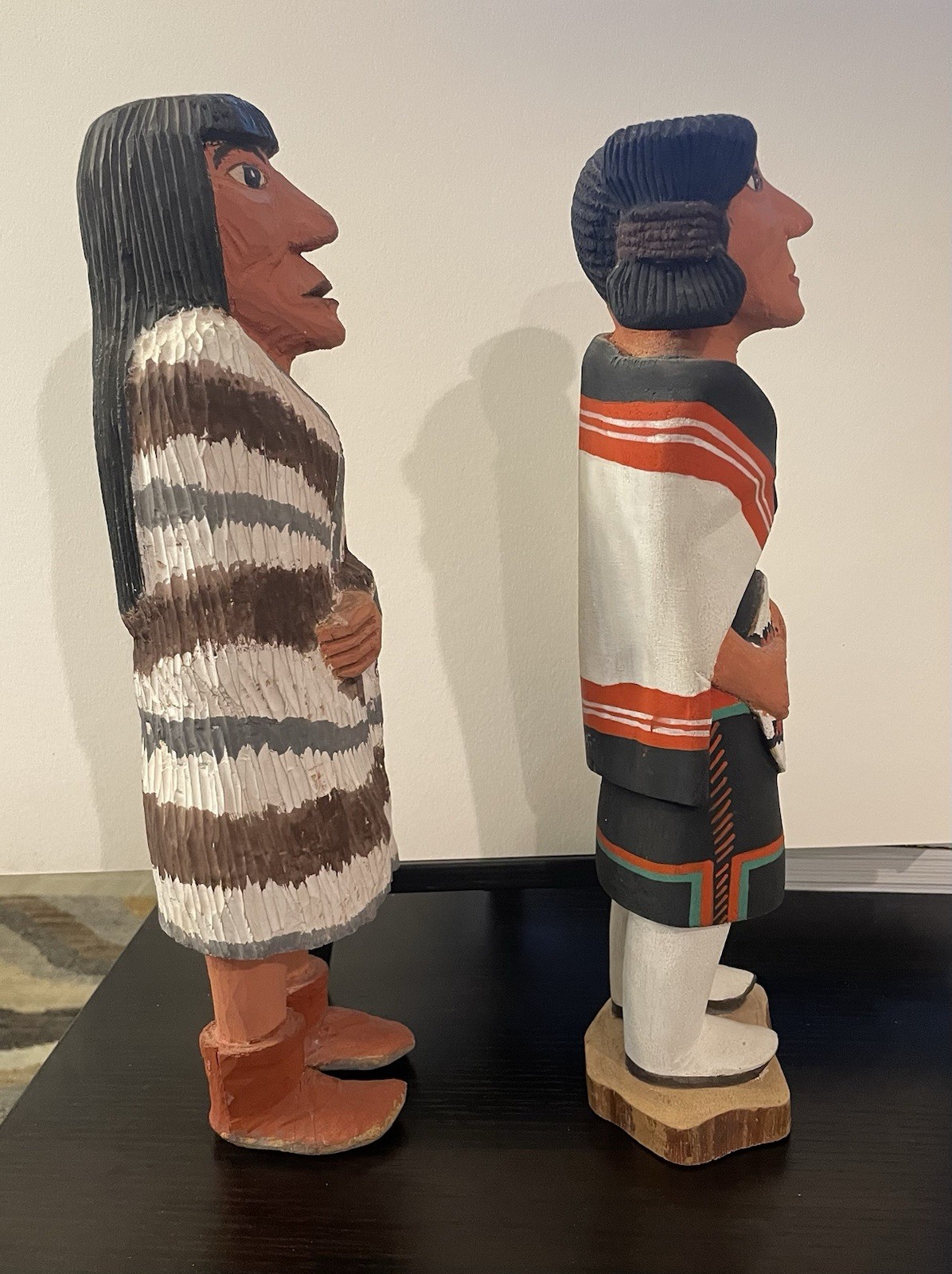 Vintage R.S. Pentewa Kachina Doll Pair, Hopi, Signed